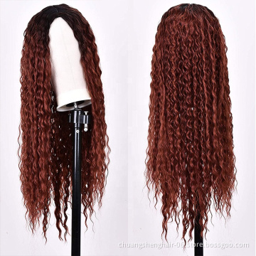 High fiber synthetic wig  good quality hair and high fiber wigs wholesale hot selling straight color red black synthetic wig